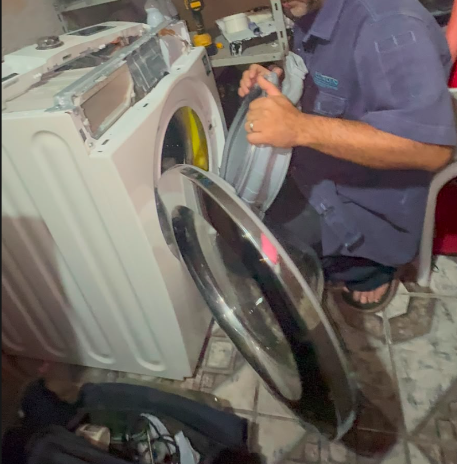 Substituição de borracha da porta da máquina de lavar